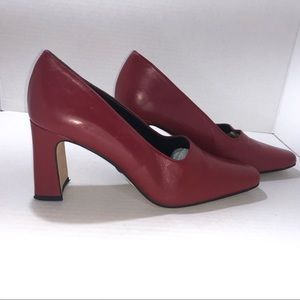 Red DKNY Pumps Size 7 Square Heel